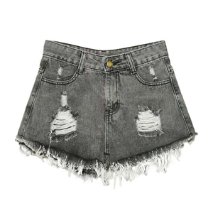 shorts for women Custom Active Wear Blank Quick Dry <b>Jogging</b> Distressed Acid Washed Women <b>Denim</b> women's shorts Wholesale - Product Image 1