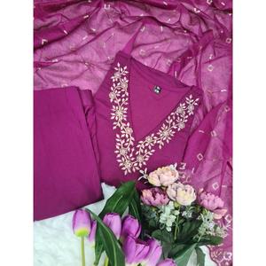 DESIGNER ROMAN SILK SEQUENCE CODAGE BRODERIE TRAVAIL HAUT BAS AVEC DUPATTA ROSE - Product Image 3