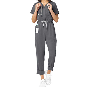 Comfortable High-quality Medical Nursing <b>Scrubs</b> Uniforms <b>Sets</b> Wholesale Custom Womens Short Sleeve Cotton Polyester <b>Scrub</b> <b>Set</b> - Product Image 3