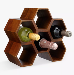 Wood Wine Bottle Holding Rack Modern Wooden Wine Bottle Rack Rustic Design Wood Wine Bottle Holder for Party Use - Product Image 6