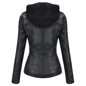 Best Selling Women's <b>Leather</b> <b>Jacket</b> Custom Logo Factory Wholesale Price XL Size <b>Long</b> Women's <b>Leather</b> <b>Jacket</b> - Product Image 3