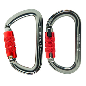 <span class=keywords><strong>Mousqueton</strong></span> en alliage d'aluminium en forme de O/D avec verrouillage à vis, résistance à la rupture de 1500 kg pour l'escalade, l'alpinisme, la <span class=keywords><strong>tyrolienne</strong></span> et la sécurité en extérieur - Product Image 1