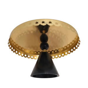 Support à cupcakes moderne de luxe doré à plusieurs niveaux avec base géométrique noir mat – Tour de présentation de pâtisseries élégante et résistante au four - Product Image 4