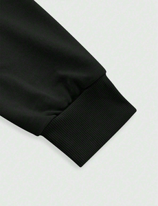 Sudadera con Capucha Negra para Hombre, Corte Regular, Informal, para Otoño, 100% Algodón, Tejido FRENCH TERRY, Logotipo Frontal, Transpirable, con Bolsillo - Product Image 4