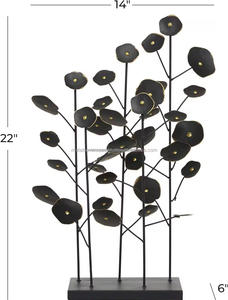 Sculpture de fleur en métal noir audacieux Pièce maîtresse de table de luxe Accent décoratif artistique pour les intérieurs élégants modernes - Product Image 6