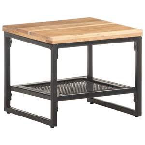 Mesa Auxiliar de Madera Maciza de Acacia en Color Marrón y Mesa Consola de Hierro con Recubrimiento en Polvo Negro - Product Image 1