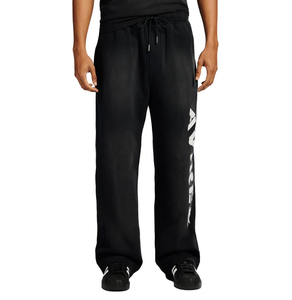 Pantalones de chándal de algodón con efecto desgastado, estilo urbano, de pierna ancha, personalizados OEM, fabricante - Product Image 3