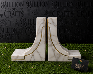 Natural Marble Decorative Bookends <b>Art</b> Deco Tabletop Decor Marble Look <b>Book</b> Supports for Living Room Hotel - Product Image 1