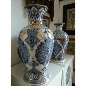 Jarrón de Metal Esmaltado Pintado a Mano, Lujoso, Estilo Antiguo, para Flores, Alto, Decorativo, para Hogar, Hotel, Bodas - Product Image 5