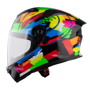 Casco ROC de fabricación vietnamita R11, casco de motocicleta integral Premium, diseño gráfico moderno, doble visera, liberación rápida - Product Image 4