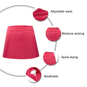 Jupes de sport pour femmes de qualité supérieure, couleur rose, taille ajustable, poche pour ballon, écologiques, respirantes, vêtements de sport pour femmes - Product Image 5