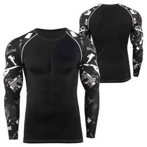 Breathable Camo Rashguard for Men Long Sleeve Surf Rash Guard <b>Wetsuit</b> Top with Spandex/Polyester Material - Product Image 1