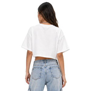 Camisa de mujer de diseño personalizado con bordado de chenilla, corte holgado, estilo casual, ropa de verano, streetwear, con apliques texturizados. - Product Image 2