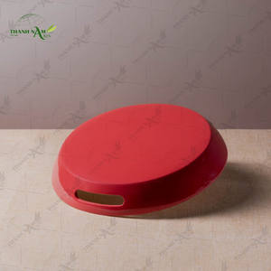 Plateau de service en bambou moderne, grand, durable, recyclable, facile à nettoyer, sans danger pour les aliments, pour la cuisine, le salon, la table basse, décoration - Product Image 4