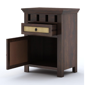 Table de chevet en bois artisanale pour chambre à coucher et salon avec 1 tiroir et rangement, table d'appoint en bois, ensemble de meubles pour la maison - Product Image 4