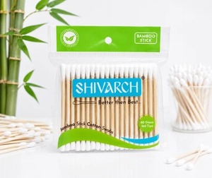 Coton-tiges en bambou, 80 bâtonnets – Écologiques, embouts en coton naturel - Product Image 4