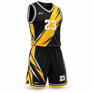 Ensemble d'uniformes de basketball respirants imprimés pour adultes – Maillot sans manches et short en mesh pour entraînement – Kit d'équipe personnalisé - Product Image 3