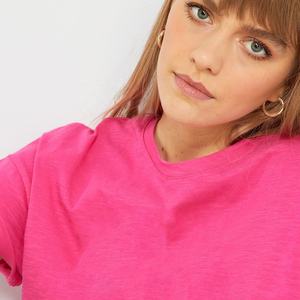 Camiseta de Mujer 2026 Vintage, Corte Regular, Seda/Algodón, Ecológica, Secado Rápido, Diseño Casual de Hombros Caídos, Jersey de 230g - Product Image 2