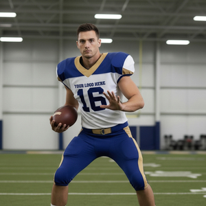 Ensembles d'uniformes de football américain OEM, design personnalisé, manches courtes, séchage rapide, couleur personnalisée, unisexe, taille plus, pantalon, ensemble complet - Product Image 5