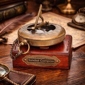 Brújula de Bolsillo Vintage Hecha a Mano con Dial de Magnesia y Botón de Presión, Marca Ross London - Product Image 5