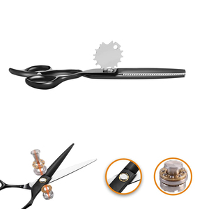 Professional Japanese Stainless Steel 6 Inch Barber <b>Shears</b> Black Beauty Hair Thinning Scissors With Blunt Rubber For Salon - Product Image 2