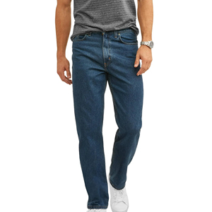 High Quality Custom Denim Pants <b>Men's</b> Casual Classic Loose Fit Pants Vintage Trousers For <b>Men</b> Denim Pants For Sale - Product Image 1