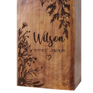 Personalized Wooden Cremation Urn for Human Ashes, Engraved <b>Memorial</b> <b>Box</b> Adults & Pets Ocean Breeze Heart Inlay <b>Memorial</b> Urn Rus - Product Image 4