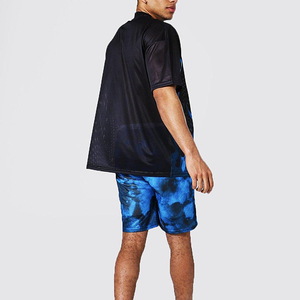 Ensemble T-shirt et short pour homme OEM, impression numérique par sublimation intégrale, polyester, tenue décontractée d'été, T-shirt et short ringer - Product Image 6