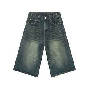 <b>Men's</b> High Waist Leg Denim <b>Shorts</b> <b>White</b> Cotton Casual Summer Style Denim <b>Shorts</b> For <b>Man</b> - Product Image 2