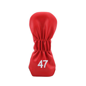 Housse de tête de club de golf personnalisable pour homme, en cuir PU, imperméable, doublure intérieure douce, forme allongée, col extensible élastique, s'adapte à la plupart des clubs - Product Image 1