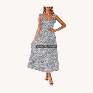 Vestido de Niña 2026, Elegante, con Tirantes Finos, Largo hasta el Suelo, de Tela de Algodón Ecológica, sin Mangas, con un Diseño Impresionante, Nuevo Modelo - Product Image 3