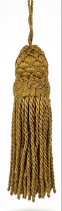 Golden <b>Tassel</b> Fringe Decorative Hanging Ornament Crafted With Twisted Rope Design <b>For</b> Home Or Fashion Accessory Use - Product Image 2