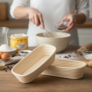 Wholesale Oval Banneton Bread Proofing Basket Handwoven Rattan Dough Rising Basket for <b>Baking</b> Tools - Product Image 2