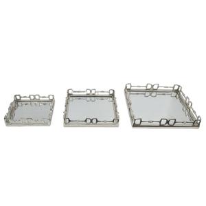 Decorative <b>Mirror</b> Trays Horse Bit Border Design Serving Tray <b>Square</b> Shape High Polish Metal Trays For Restaurant Supplies - Product Image 2