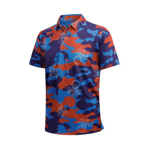 Chemise de golf pour homme de haute qualité avec imprimé palmier, manches courtes, tricotée en polyester, confortable, respirante et à séchage rapide - Product Image 4