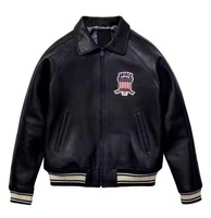 Veste en cuir Avirex de qualité supérieure, cuir d'agneau véritable, cuir souple, patchwork personnalisé, style rétro, veste Avirex pour homme