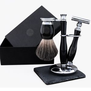 Lincoln 5-Pc Men's <b>Shaving</b> <b>Kit</b> with Black Badger Brush - Product Image 3