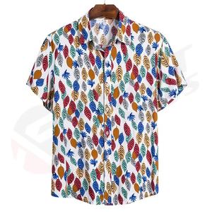 Chemise de plage décontractée pour homme, à manches courtes, en tricot, avec broderie 3D et en coton, conçue sur mesure - Product Image 4