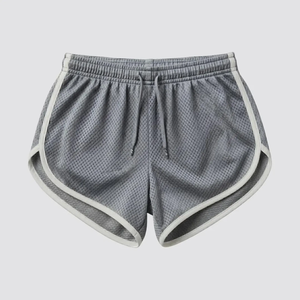 Shorts Deportivos de Malla Azul para Mujer, Transpirables, de Secado Rápido, para Gimnasio y Fitness, con Ribete en Contraste, OEM, ODM, al por Mayor - Product Image 5