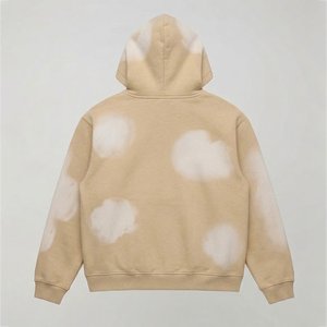 Nouvel ensemble de survêtement pour homme beige tie-dye avec capuche, manches longues, fermeture éclair frontale, pantalon décontracté avec poches latérales, idéal pour l'automne - Product Image 4