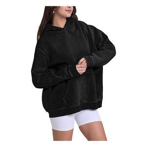 Custom <b>Polyester</b> Cotton Acid Washed Oversized French Terry Vintage Winter <b>Hoodie</b> Pullover Unisex Streetwear Stone - Product Image 5