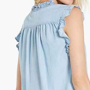 Top de Mezclilla para Mujer, Estilo Refinado, Silueta Elegante, Textura Ligera, Costuras Flexibles, Comodidad Distintiva, Moda Distintiva - Product Image 6