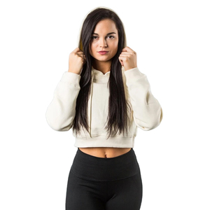 Sweat à capuche personnalisable pour femme, taille XXXXL, en molleton mélangé 50/50, coupe courte avec col à capuche, produit d'hiver - Product Image 3