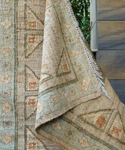Handwoven Jute Rug Rectangle Patchwork Pattern Turkish Style Eco Friendly Pet Friendly Non Slip Jute Backing Living Room <b>Decor</b> - Product Image 5