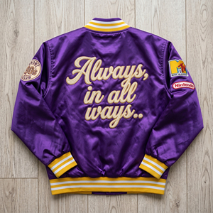 Customized Satin Bomber Jacket Football Satin Embroidery Satin Jackets Men Crew Neck Long Sleeve Baseball Satin Jacket Coat - Product Image 2