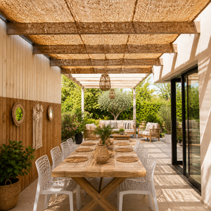 Toldo de Coco Tejido a Mano, Ecológico e Impermeable, Marca Eco2go Vietnam, para Privacidad y Protección Solar en Playa, Balcón y Exteriores - Product Image 1