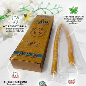Paquete de 2 Palitos de Miswak Orgánicos Premium, Palitos Naturales a Base de Hierbas para la Limpieza Dental con Soporte de Madera para el Cuidado Bucal y un Aliento Fresco - Product Image 5