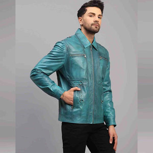 Primum Quality Men's <b>Vintage</b> Style Distressed Faded Real Cowhide Leather <b>Jacket</b> Style Leather <b>Jacket</b> - Product Image 3