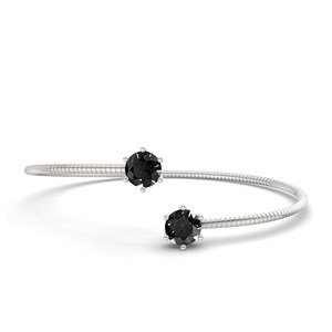 Brazalete Elora Flexi de oro rosa de 14 quilates con diamantes negros de laboratorio (1 quilate) Tw. Joyería de Lujo para Mujer, Pulseras para Uso Diario y Bodas, Venta al Por Mayor - Product Image 1