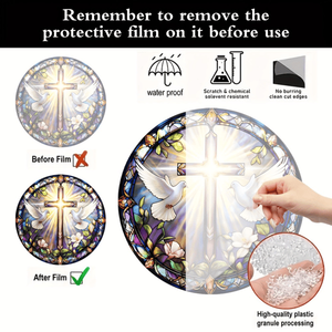 CIFbuy Élégant attrape-soleil en acrylique à suspendre en forme de croix, décoration de fenêtre en cristal coloré pour la maison, le porche, cadeau de Pâques, TikTok - Product Image 3